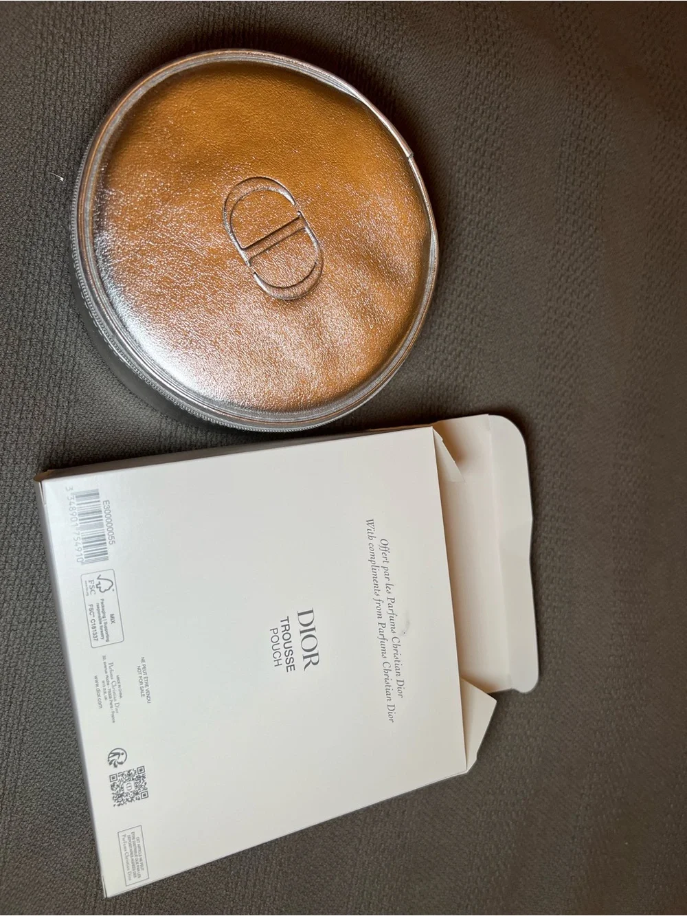 Dior Silver Round Makeup Case New in box